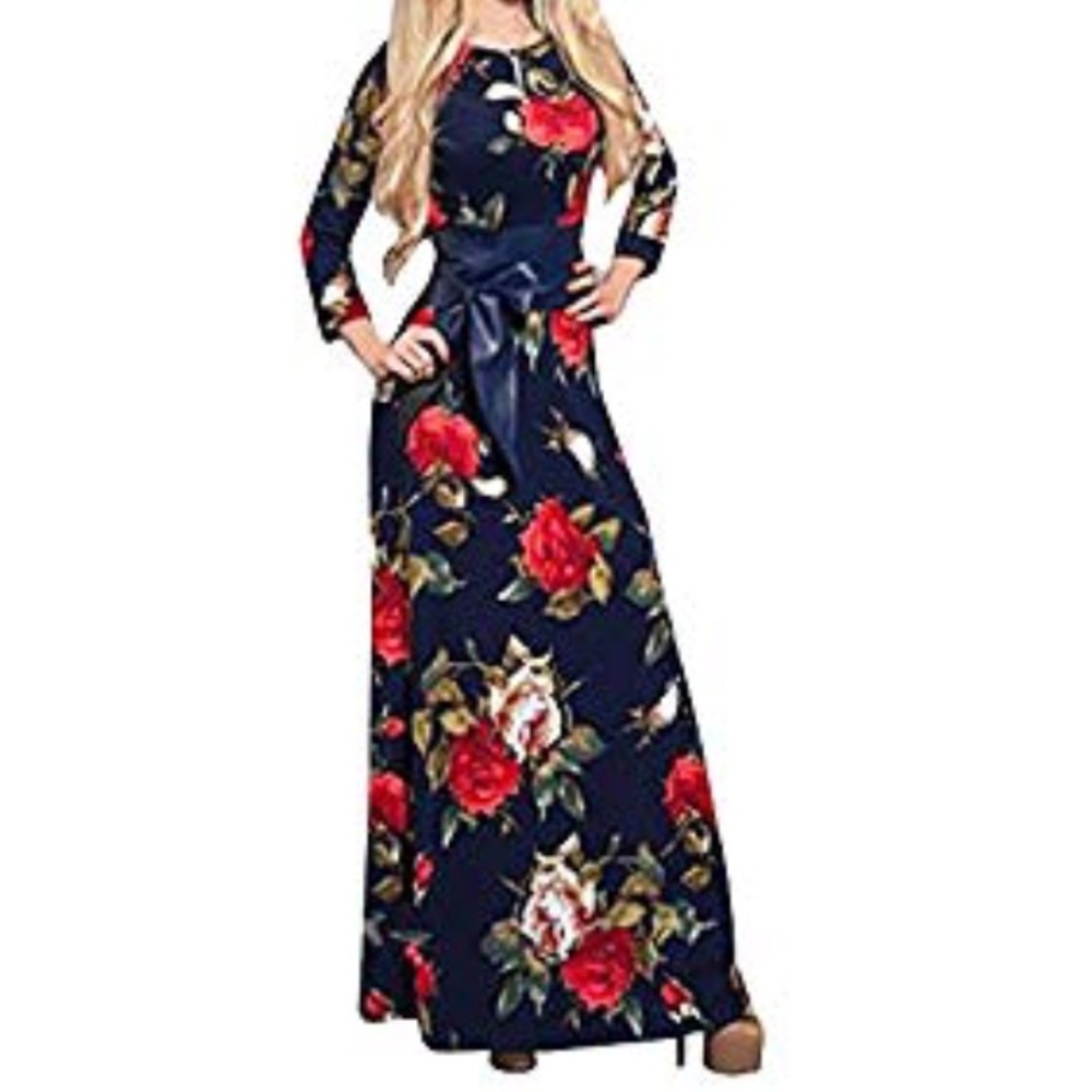 3/4 Sleeve Maxi Dress